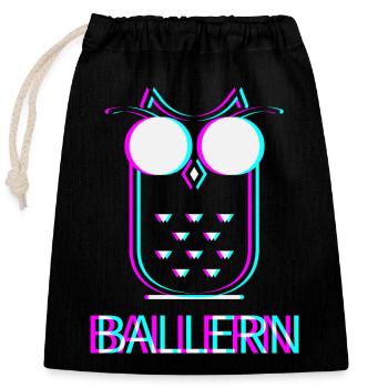 Ballern Techno Raver Electro Rave Musik Club - Verschließbarer Geschenkbeutel aus Baumwolle (25x30cm) - Schwarz - Vorne