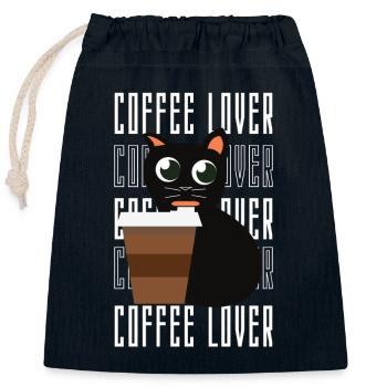 Kaffeeliebhaber Kaffeegeschenke - Verschließbarer Geschenkbeutel aus Baumwolle (25x30cm) - Navy - Vorne