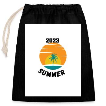 SUMMER 2023 - Sac cadeau en coton avec cordon (25 x 30 cm) - noir - Devant
