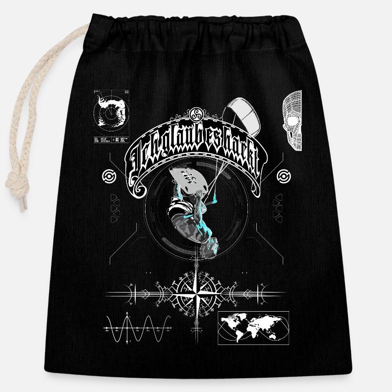 Je pense que c’est du hacking kiters - Sac cadeau en coton avec cordon (25 x 30 cm) - noir