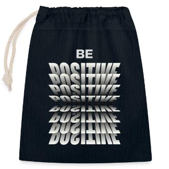 Be positive - Verschließbarer Geschenkbeutel aus Baumwolle (25x30cm) - Navy - Vorne