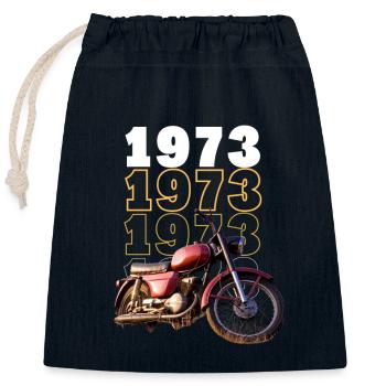 1973 Geburtsjahr - Verschließbarer Geschenkbeutel aus Baumwolle (25x30cm) - Navy - Vorne