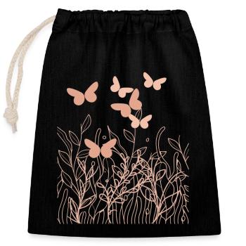 Summer meadow - Closable cotton gift bag (25x30cm) - black - Front