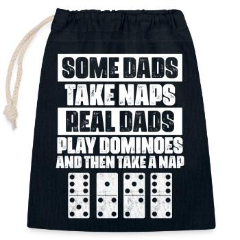 Domino Design - Verschließbarer Geschenkbeutel aus Baumwolle (25x30cm) - Navy - Vorne