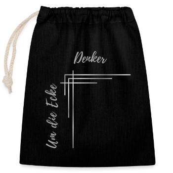 Around the corner thinkers - Closable cotton gift bag (25x30cm) - black - Front