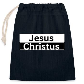 Mon Dieu - Sac cadeau en coton avec cordon (25 x 30 cm) - bleu marine - Devant