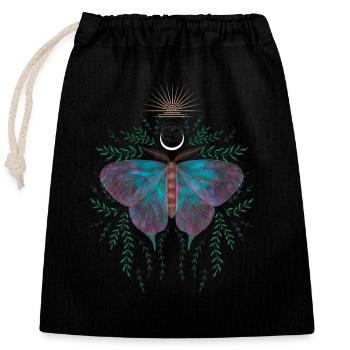 All-Seeing Butterfly - Closable cotton gift bag (25x30cm) - black - Front