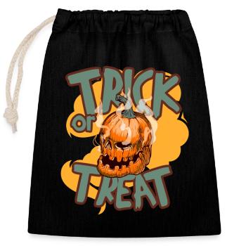 Trick or treat - Closable cotton gift bag (25x30cm) - black - Front