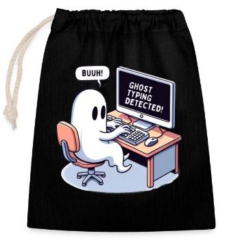 GHOST TYPING DETECTED! - Buuh! - Verschließbarer Geschenkbeutel aus Baumwolle (25x30cm) - Schwarz - Vorne