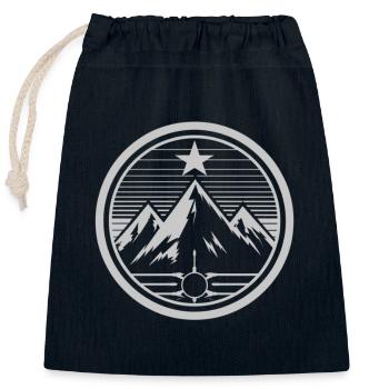 mountians Logo - Closable cotton gift bag (25x30cm) - navy - Front