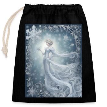 La quatrième plus jeune fille de Winter s’appelle Hope - Sac cadeau en coton avec cordon (25 x 30 cm) - noir - Devant
