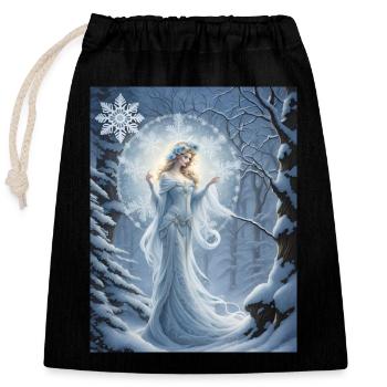 Die drittjüngste Tochter des Winters heißt blue... - Verschließbarer Geschenkbeutel aus Baumwolle (25x30cm) - Schwarz - Vorne
