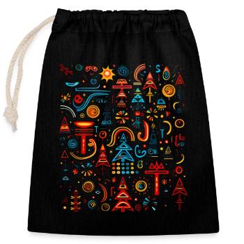 Winter Wonderland! Pop Art-Inspired Festive Scene - Closable cotton gift bag (25x30cm) - black - Front