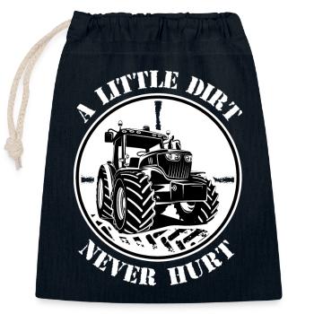 Tractor, Tractor Driver, Farmer, Field, Field Work - Closable cotton gift bag (25x30cm) - navy - Front