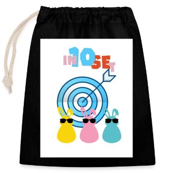 Abattu à 10. Intense et précis. - Sac cadeau en coton avec cordon (25 x 30 cm) - noir - Devant