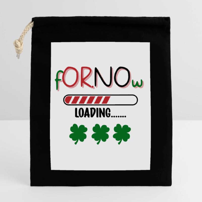 Erst einmal. Ja oder nein. Glück. Verschließbarer Geschenkbeutel aus Baumwolle (25x30cm)