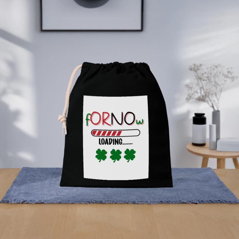 Erst einmal. Ja oder nein. Glück. Verschließbarer Geschenkbeutel aus Baumwolle (25x30cm)