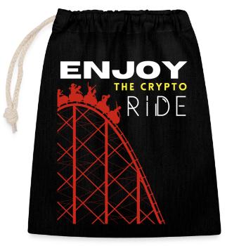 Montagnes russes crypto - Sac cadeau en coton avec cordon (25 x 30 cm) - noir - Devant