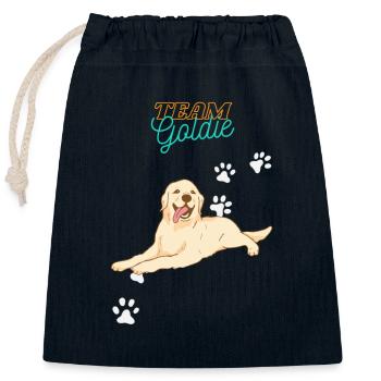 Team Goldie (Golden Retriever) - Verschließbarer Geschenkbeutel aus Baumwolle (25x30cm) - Navy - Vorne