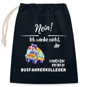 Busfahrer Winken lustig humorvoll Gag Geschenk - Verschließbarer Geschenkbeutel aus Baumwolle (25x30cm) - Navy - Vorne