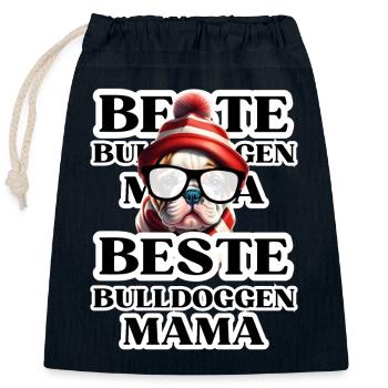 BESTE BULLDOGGEN Mama Hund BULLDOGGE Hunde - Verschließbarer Geschenkbeutel aus Baumwolle (25x30cm) - Navy - Vorne