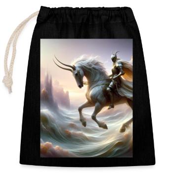 SkyQuest (en anglais seulement) - Sac cadeau en coton avec cordon (25 x 30 cm) - noir - Devant