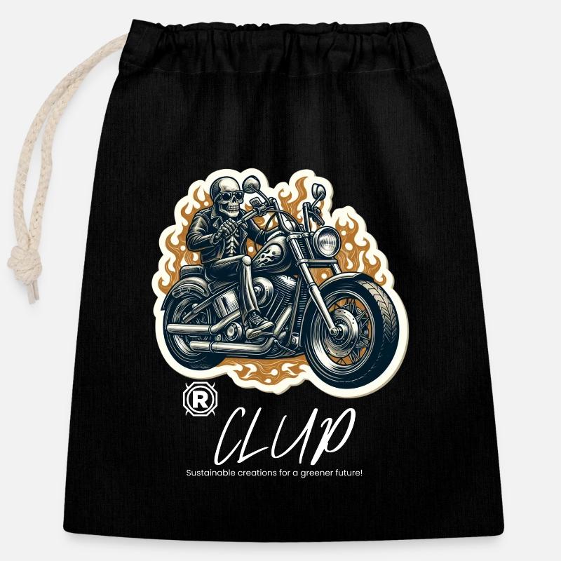 Couvercle de moto - Sac cadeau en coton avec cordon (25 x 30 cm) - noir