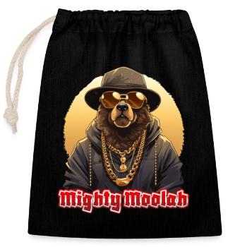 Mighty Moolah - Closable cotton gift bag (25x30cm) - black - Front