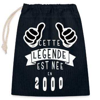 Legend 2000 Authentic 2000 Vintage Bursdag - Closable cotton gift bag (25x30cm) - navy - Front