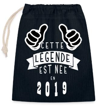 Legend 2019 Authentic 2019 Vintage Bursdag - Closable cotton gift bag (25x30cm) - navy - Front