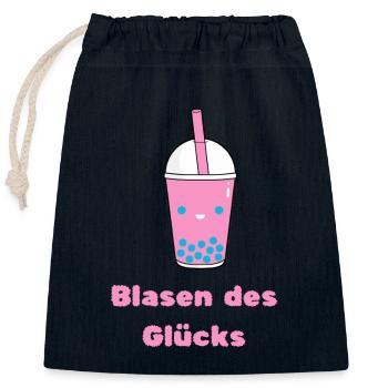Blasen des Glücks - Verschließbarer Geschenkbeutel aus Baumwolle (25x30cm) - Navy - Vorne