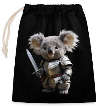 Add a dose of cute heroism to your daily life - Closable cotton gift bag (25x30cm) - black - Front