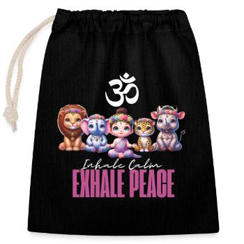 Escouade de méditation - Sac cadeau en coton avec cordon (25 x 30 cm) - noir - Devant
