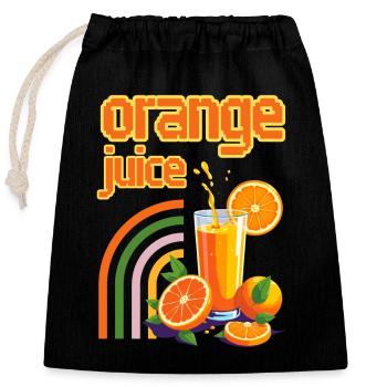 Orange Juice - Closable cotton gift bag (25x30cm) - black - Front