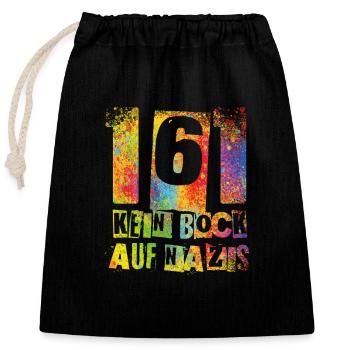 161 NO DESIRE FOR NAZ - Closable cotton gift bag (25x30cm) - black - Front