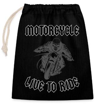 LIVE TO RIDE - Closable cotton gift bag (25x30cm) - black - Front