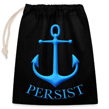 persist - Verschließbarer Geschenkbeutel aus Baumwolle (25x30cm) - Schwarz - Vorne