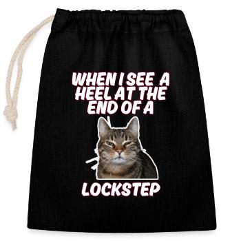 Lockstep cat - Verschließbarer Geschenkbeutel aus Baumwolle (25x30cm) - Schwarz - Vorne