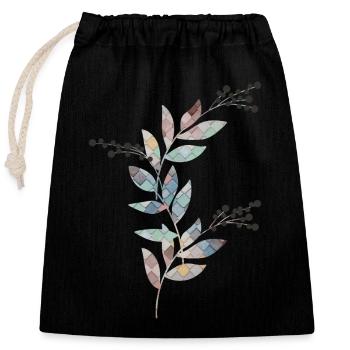 Collorful Plant - Closable cotton gift bag (25x30cm) - black - Front
