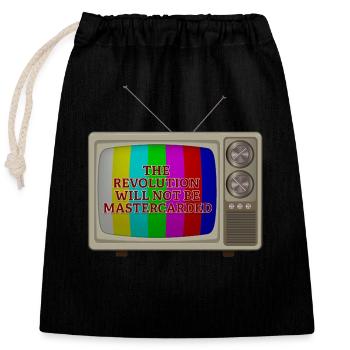 The Revolution Will not Be Mastercarded - Closable cotton gift bag (25x30cm) - black - Front