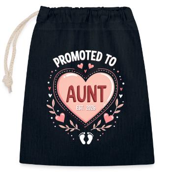 Tante 2026 Tante 2026 Befördert zu Tante 2026 - Verschließbarer Geschenkbeutel aus Baumwolle (25x30cm) - Navy - Vorne