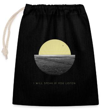 I will speak if you listen - Ocean - Verschließbarer Geschenkbeutel aus Baumwolle (25x30cm) - Schwarz - Vorne