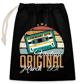 March 1931 - Birthday present - Closable cotton gift bag (25x30cm) - black - Front