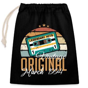 March 1994 - Birthday present - Closable cotton gift bag (25x30cm) - black - Front