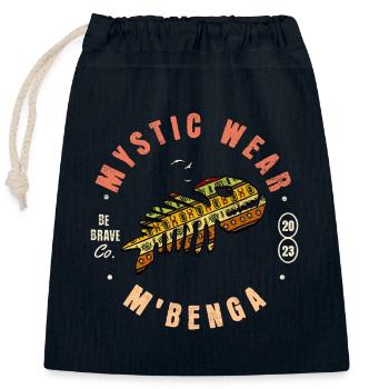 Mystic Wear M'Benga - Sac cadeau en coton avec cordon (25 x 30 cm) - bleu marine - Devant