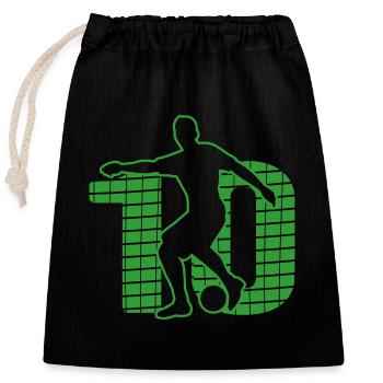 Sport de football Terrain de football Terrain de football NO.10 - Sac cadeau en coton avec cordon (25 x 30 cm) - noir - Devant