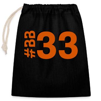 BB33 - Closable cotton gift bag (25x30cm) - black - Front