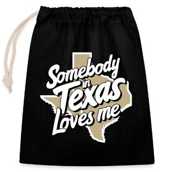 Texas State Texans Texas - Closable cotton gift bag (25x30cm) - black - Front