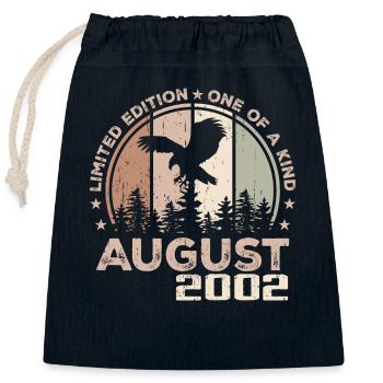 Incomparable depuis août 2002, 22e Anniversaire - Sac cadeau en coton avec cordon (25 x 30 cm) - bleu marine - Devant