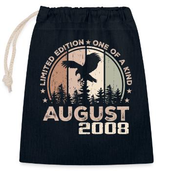 Incomparable depuis août 2008, 16e Anniversaire - Sac cadeau en coton avec cordon (25 x 30 cm) - bleu marine - Devant